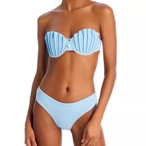 NWOT Bahia Maria La Joya Light Blue Periwinkle Shell Bikini Set XS bottom S top